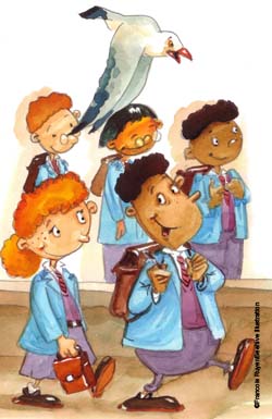 Schoolchildren illustration Schoolchildren illustration