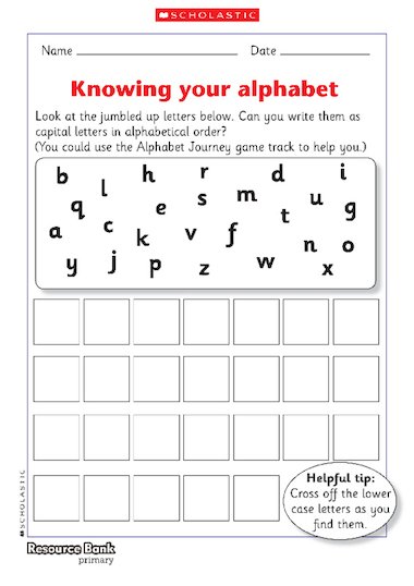 Alphabet – FREE Primary KS1 teaching resource - Scholastic