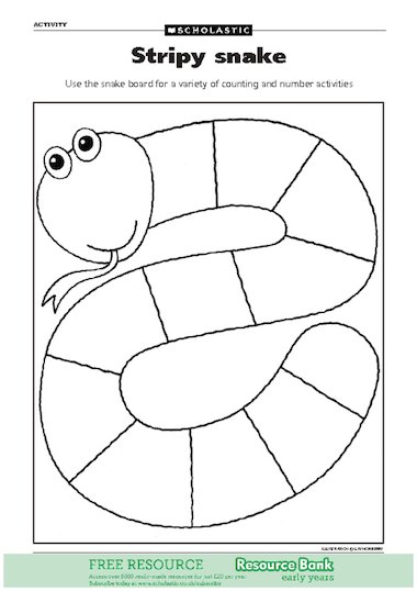 numbers preschool for worksheet pdf FREE resource snake Years Stripy â€“ teaching activity Early