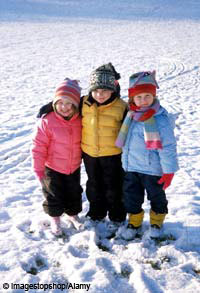children in snow