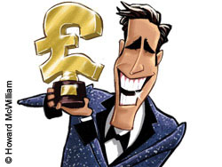 Illustration of a gameshow host