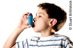 Child using inhaler