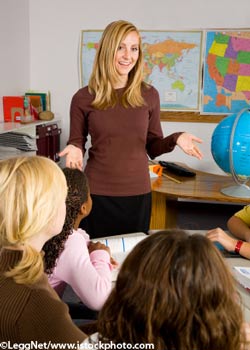 teacher with children